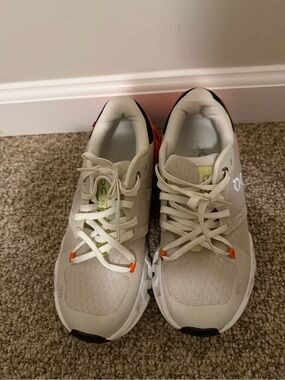 On Running Kids Beige and Orange Athletic Sneakers